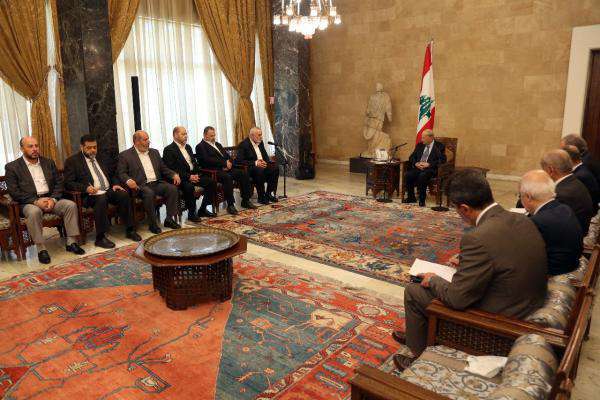 Hamas delegation meets Lebanon's president in Beirut